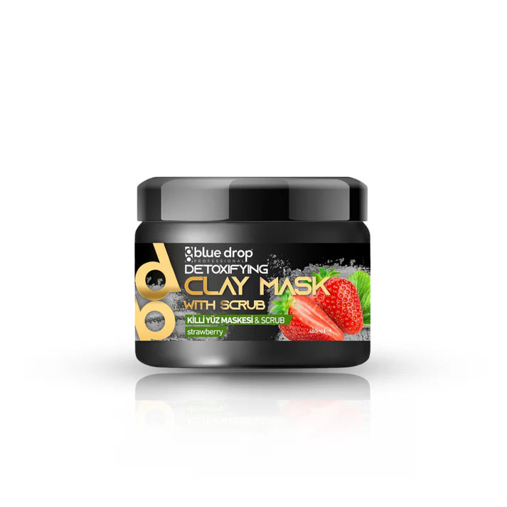 BLUE DROP CLAY MASK WITH SCRUB STRAWBERRY (480ML)