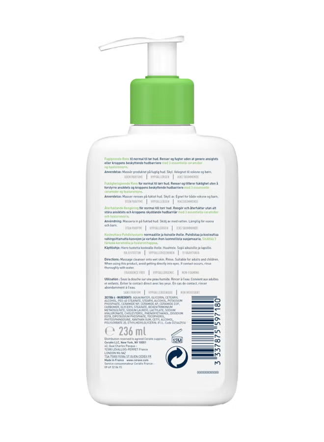 Hydrating Cleanser For Normal To Dry Skin With Hyaluronic Acid 236ml