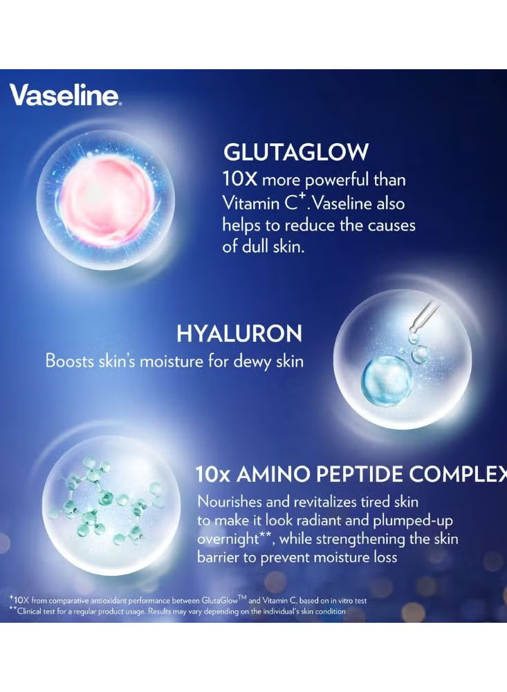 Vaseline Healthy Bright Gluta-Hya Night Lotion 330ml - Skin Brightening Body Lotion with Glutathione & Hyaluronic Acid - For Even Tone & Deep Hydration