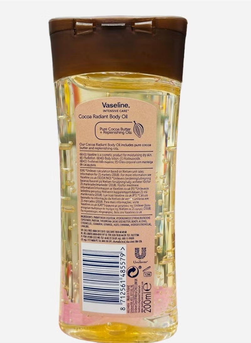 Vaseline Intensive Care Cocoa Radiant Body Oil 200ml