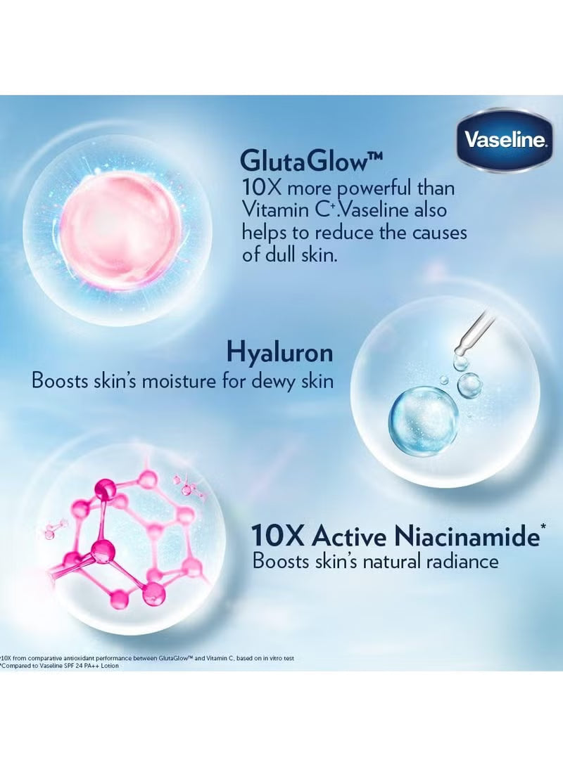Vaseline Healthy Bright Gluta-Hya Serum Burst UV Lotion Flawless Glow 330ml MADE I N THAILAND