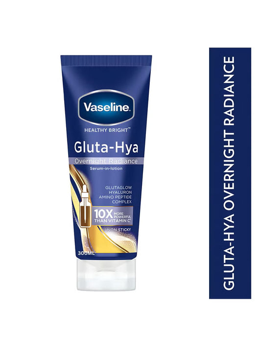 Vaseline Healthy Bright Gluta-Hya Night Lotion 330ml - Skin Brightening Body Lotion with Glutathione & Hyaluronic Acid - For Even Tone & Deep Hydration